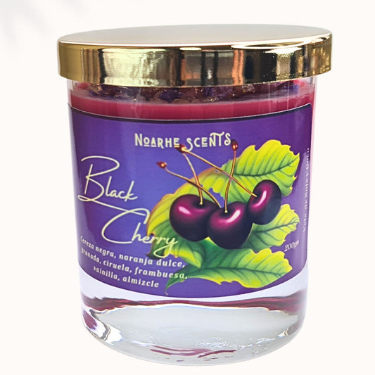 Vela Aromática Black Cherry – Aroma de Cereza Intensa, cera de soja y coco