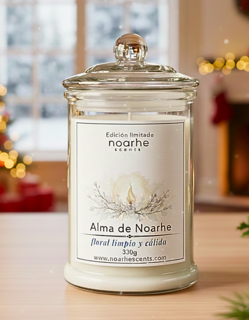 Vela Aromática Alma de Noarhe – Suave y Elegante | Colección Magia en Navidad