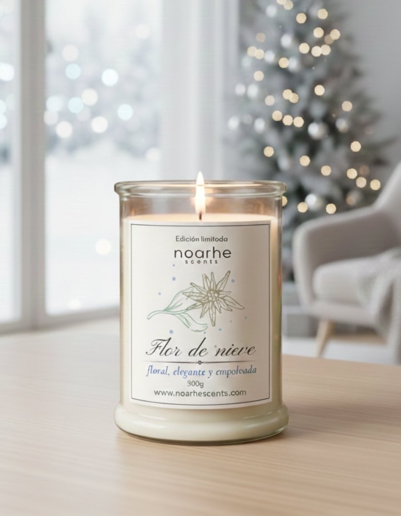 Flor de Nieve – Vela Aromática Fresca y Empolvada | Colección Magia en Navidad