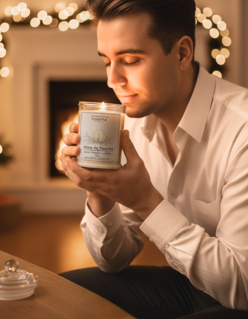 Vela Aromática Alma de Noarhe – Suave y Elegante | Colección Magia en Navidad