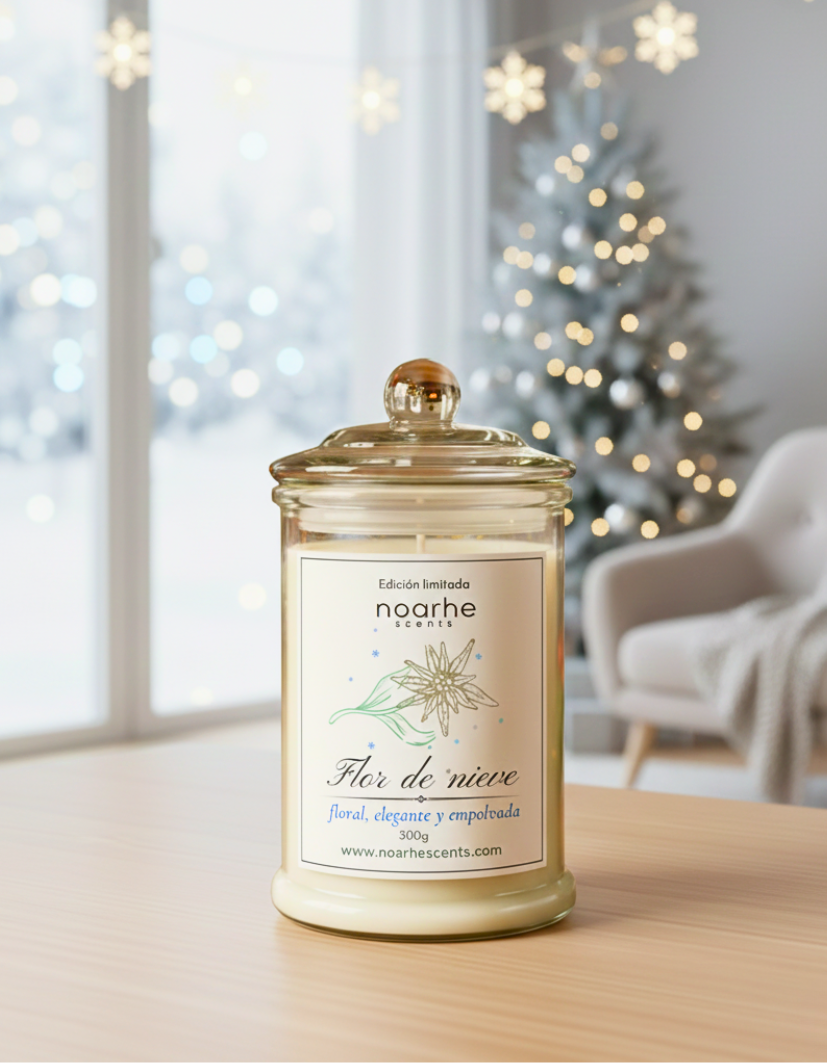 Flor de Nieve – Vela Aromática Fresca y Empolvada | Colección Magia en Navidad